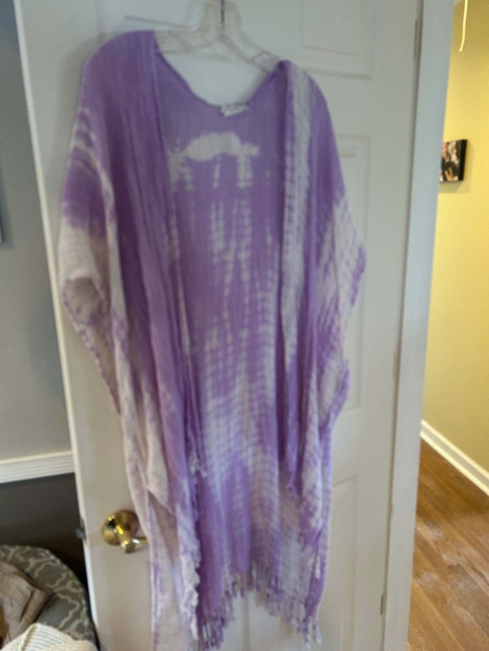Free People Purple White Caftan/Wrap/Coverup...Like New